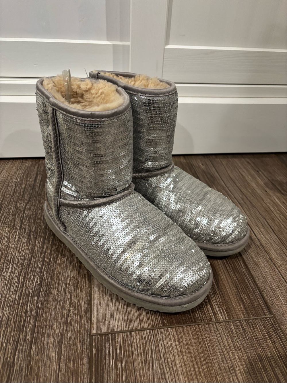 Ugg Kids Sequin Winter Boots - Silver